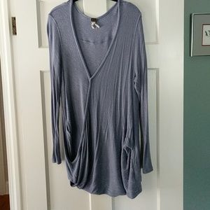Free People Light Blue Drape Cardigan